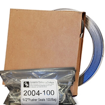 Portable Steel Strapping Kit with 1/2 x .015 x 300 Regular Duty Banding in a Carton Dispenser and 100 Push Seals 