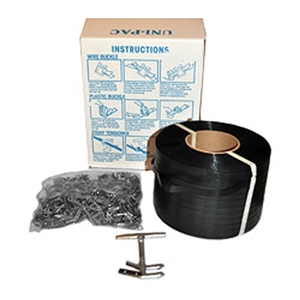black handistrap kit w/300 1/2" wire buckles