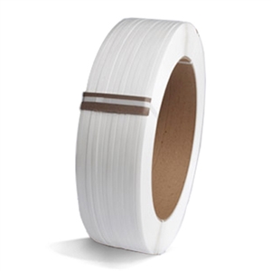 3/8" x .022 White Embossed Polypropylene Strapping 8 x 8" Core