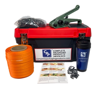 2400 lbs IDL Packaging Include Consumables for up to 300 Strapping Cycles WCSK.34.750 3/4 x 750' PRO Woven Cord Strapping Kit Break Strength 